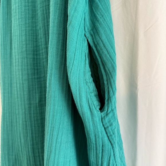Natural Life Green Cotton Gauze Tie Neck Short Sleeve Tunic Dress Women’s M - Picture 5 of 7